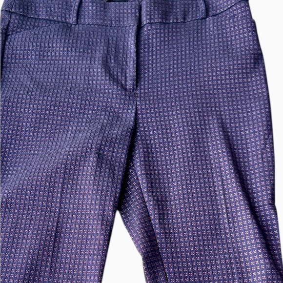 LOFT Marisa Skinny Ankle Pants Women’s Size 12 Purple Geometric Stretch Workwear - Picture 3 of 6